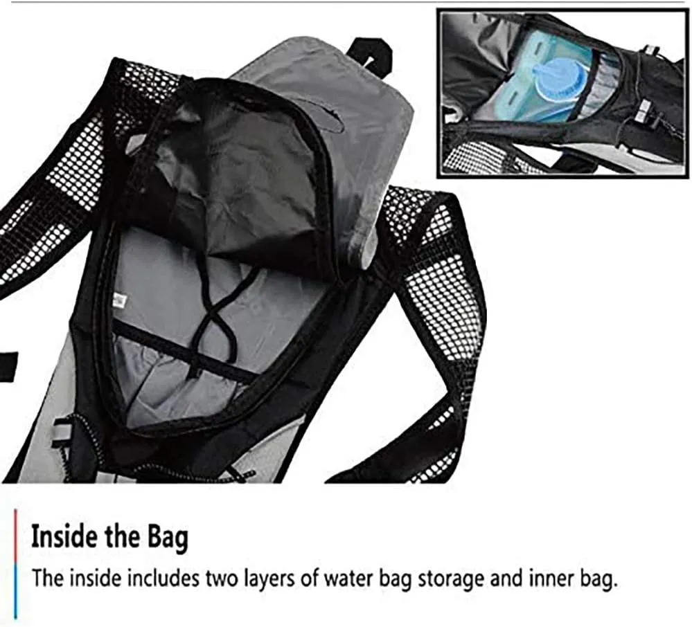 Hydration Pack Light Bicycle Backpack Hiking Running Mountaineering Hunting Cycling Water Supplement Bag Bicycle with 2 Liters of Water Bag