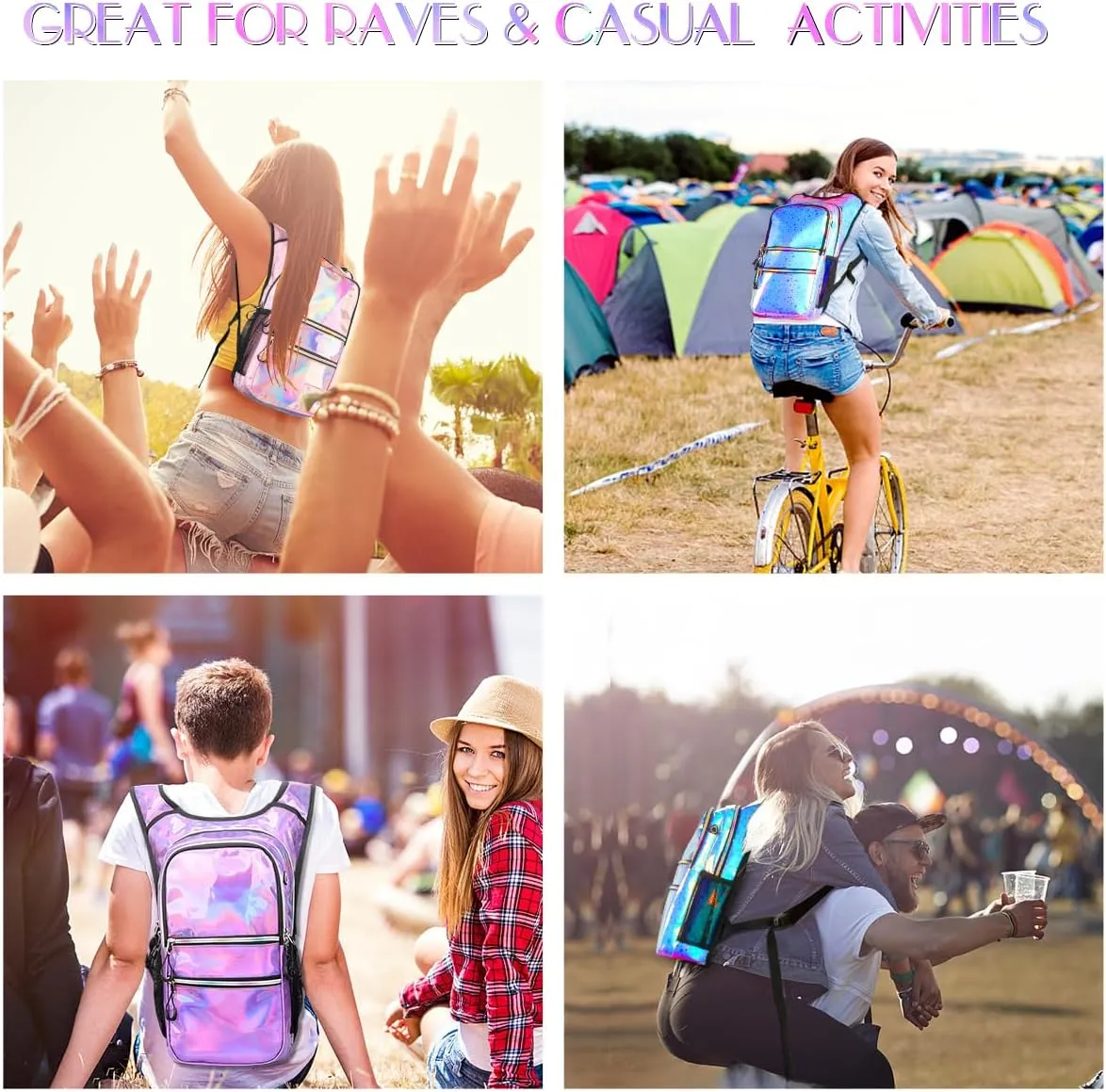 Hydration Pack, Water Backpack with 3L Hydration Bladder Lightweight Insulation, Festival Essential, Rave Hydration Backpack, Hydropack Backpack for Rave, Hiking, Biking, Running, Festival Gear