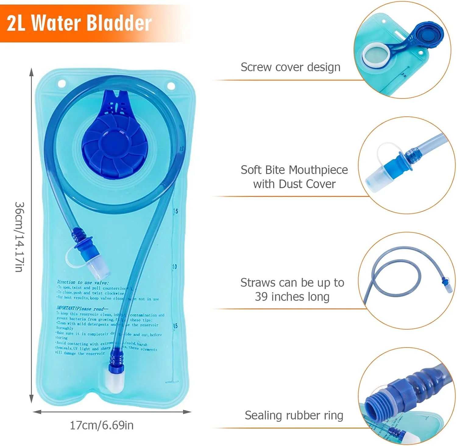 Hydration Pack with Free 2-L Water Bladder, Nylon Safety Reflective Sports Backpack Fit Backpack for Hiking, Running, Cycling, Commuting for Triathlon Marathon Hiking Cycling Climbing Runner