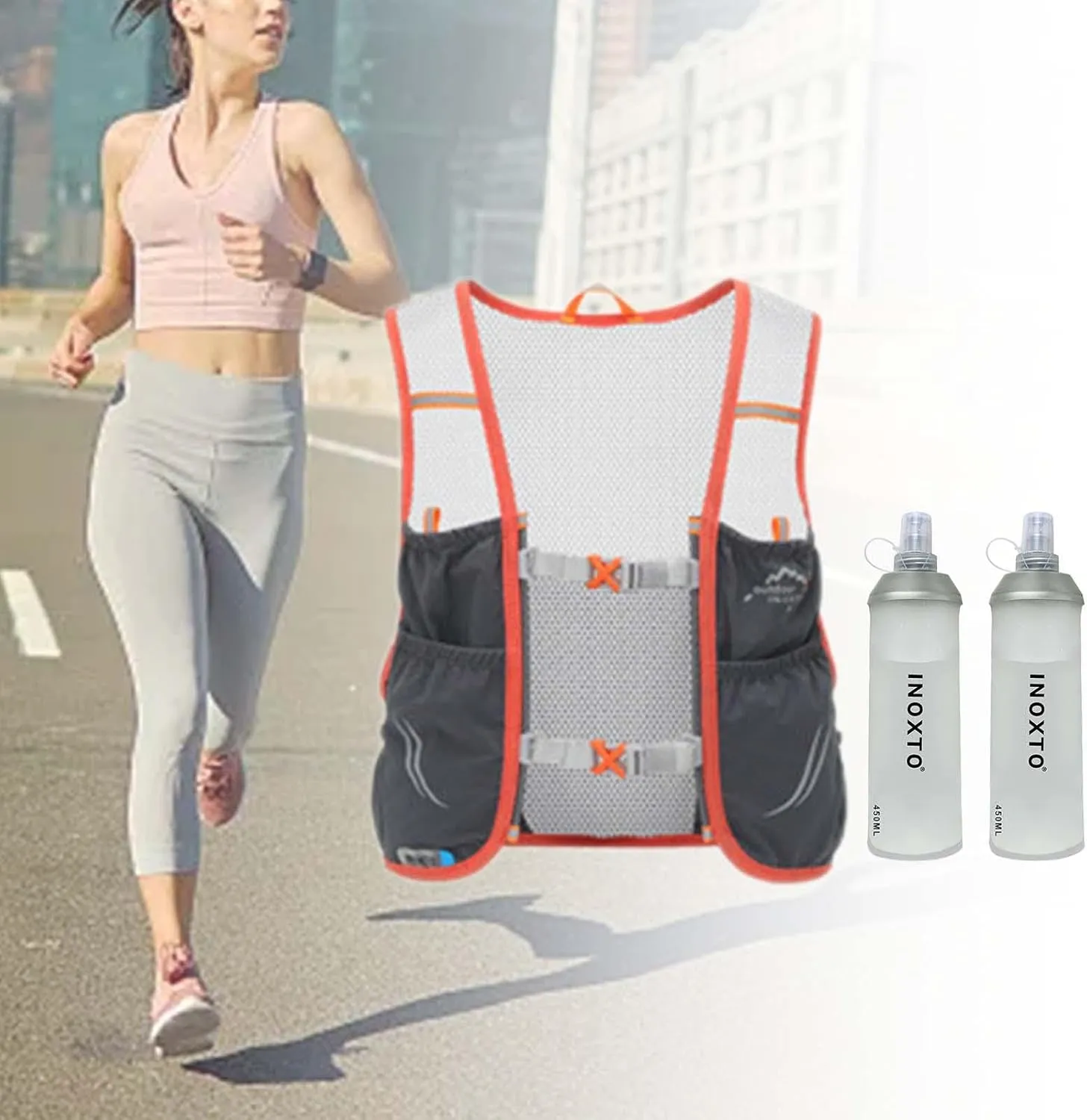 Hydration Vest Hydration Bag with2 Water Bladders Hydration Backpack Running Vest for Jogging Running Race Hiking Climbing