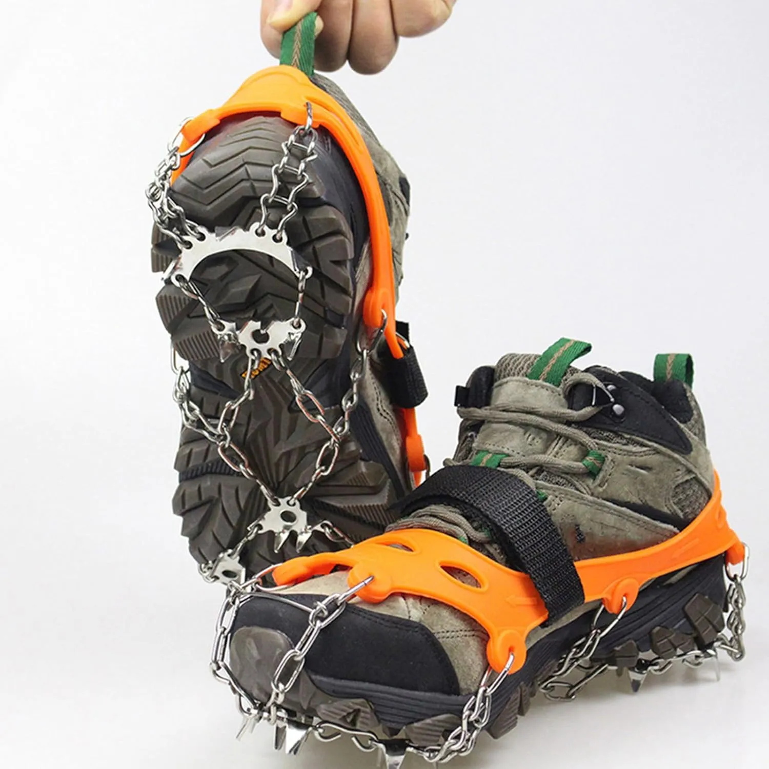 Ice Cleats Crampons 23 Spikes Shoe Ice Snow Grips Anti Slip Traction Cleats for Ice and Snow Stainless Steels Ice Spikes