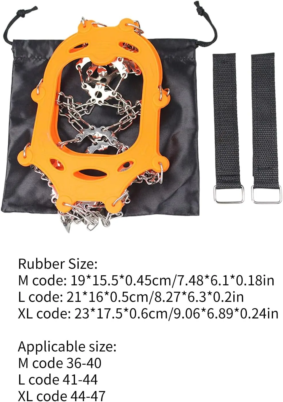 Ice Cleats Crampons 23 Spikes Shoe Ice Snow Grips Anti Slip Traction Cleats for Ice and Snow Stainless Steels Ice Spikes