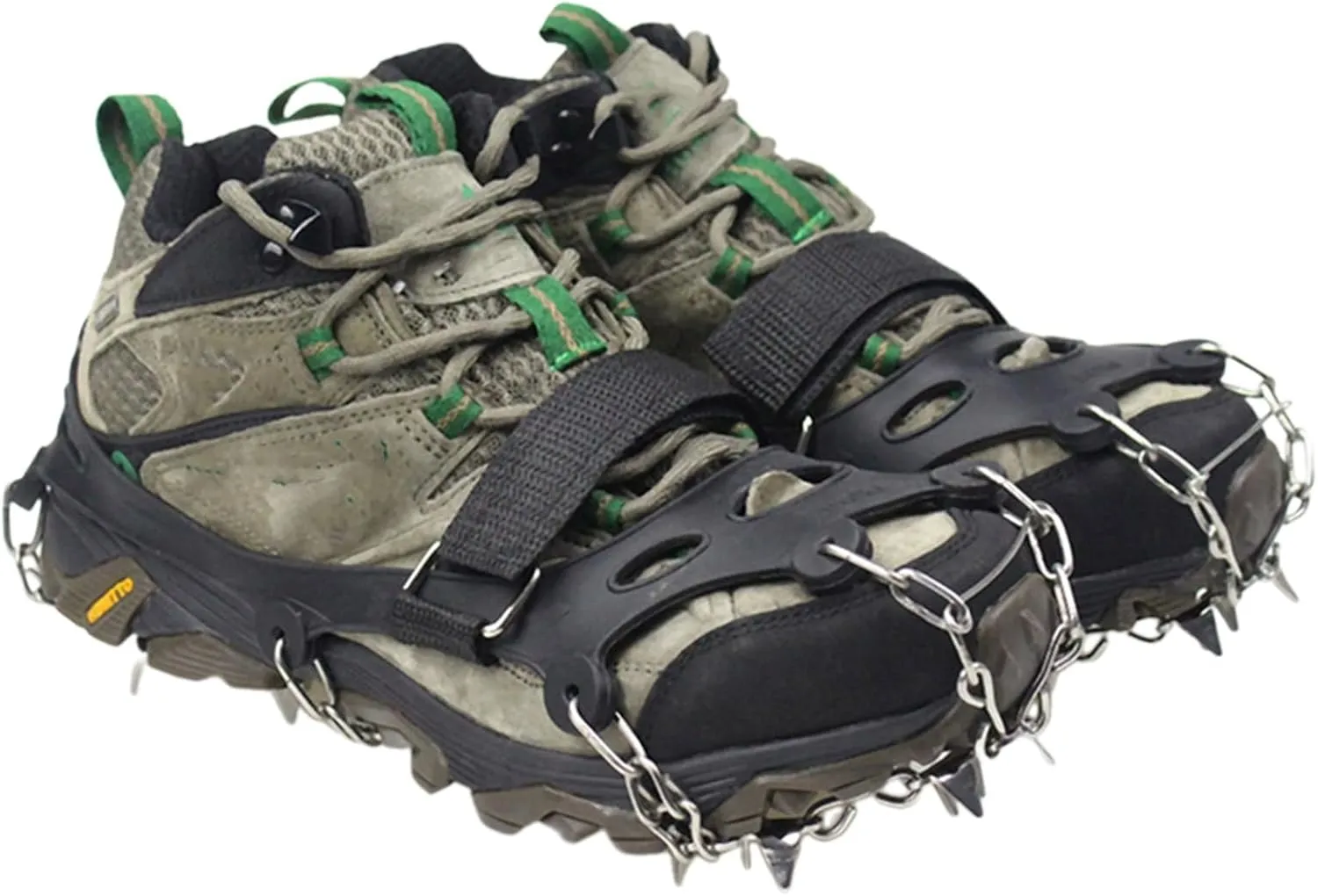 Ice Cleats Crampons 23 Spikes Shoe Ice Snow Grips Anti Slip Traction Cleats for Ice and Snow Stainless Steels Ice Spikes