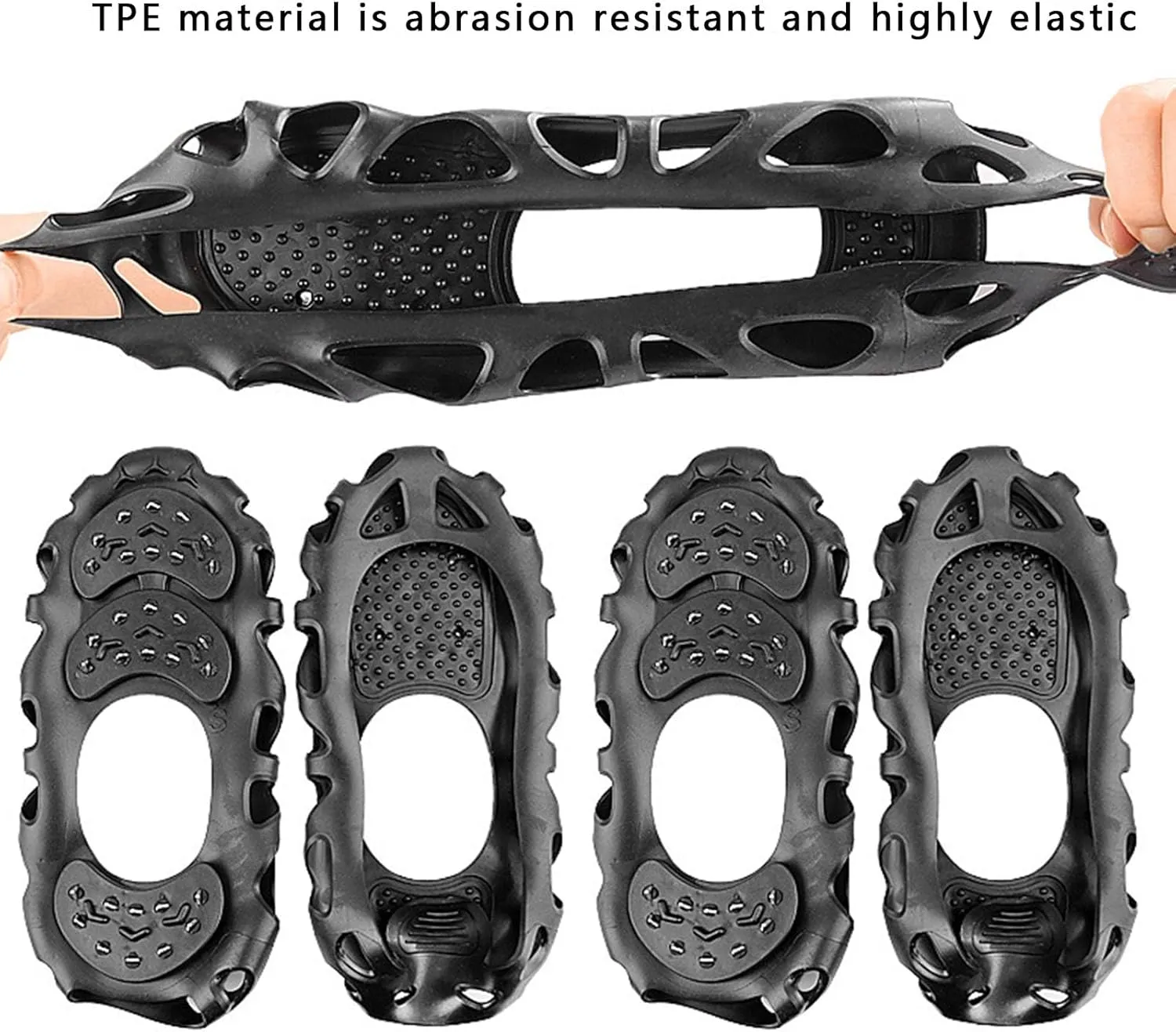 Ice Cleats for Shoes Boots, Portable Snow Traction Cleats Anti Slip Crampons, Steel Spike Design, Walk Traction Cleats for Hiking Walking Jogging Climbing