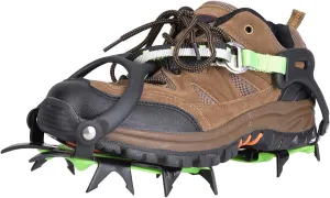 Ice Crampons 14 Teeth Anti Slip Shoe Grips Spikes Cleats for Outdoor Snow Hiking, Nylon Material
