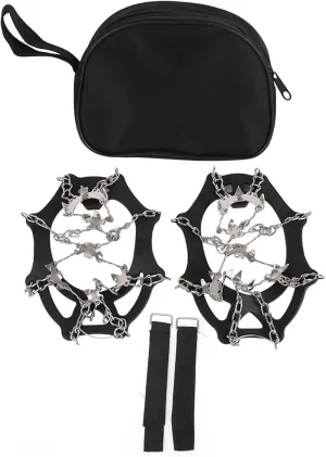 ICE CRAMPONS Stainless Steel Anti Slip Shoe Spikes Snow Cleats for Outdoor Climbing