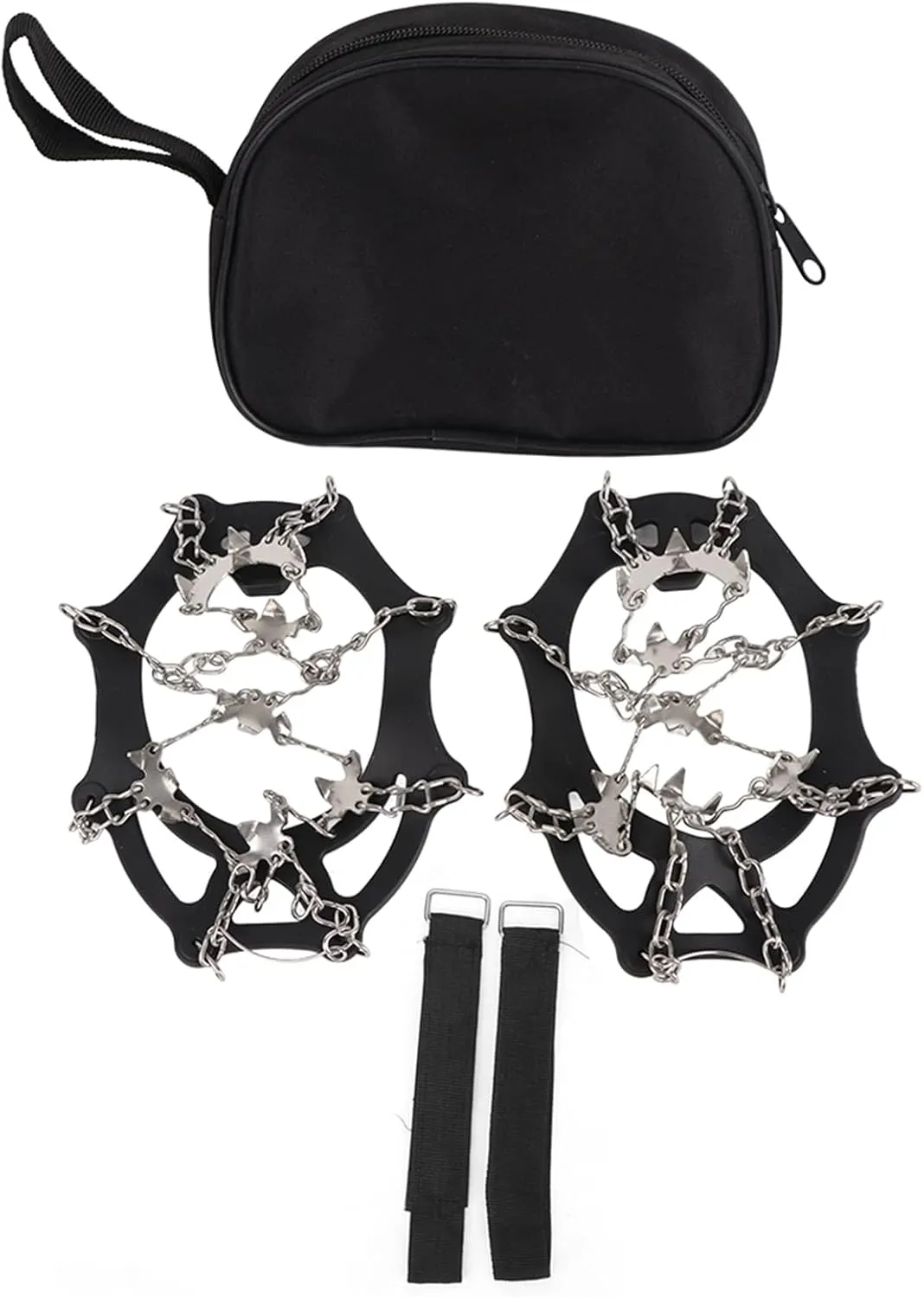 ICE CRAMPONS Stainless Steel Anti Slip Shoe Spikes Snow Cleats for Outdoor Climbing