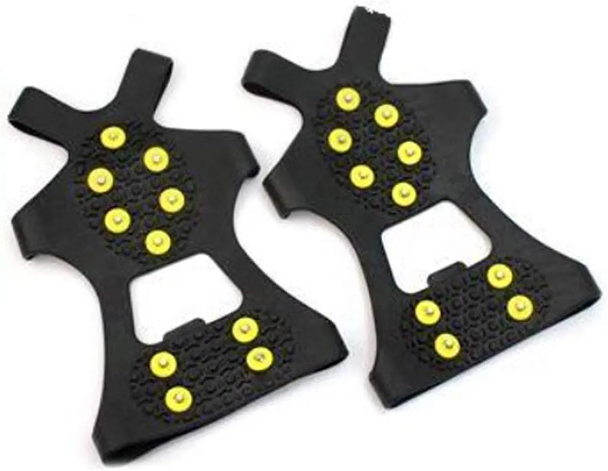Ice Snow Grips 1 Pair S M L XL 10 Studs Anti-Skid Snow Ice Climbing Shoe Spikes Grips Crampons Cleats Overshoes Crampons Spike Shoes Ice Grips for Shoes