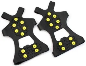 Ice Snow Grips 1 Pair S M L XL 10 Studs Anti-Skid Snow Ice Climbing Shoe Spikes Grips Crampons Cleats Overshoes Crampons Spike Shoes Ice Grips for Shoes