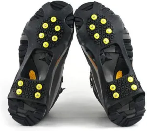 Ice Snow Grips Studs Anti-Skid Snow Ice Climbing Shoe Spikes Grips Crampons Cleats Overshoes Winter Climbing Shoes Cover Ice Grips for Shoes