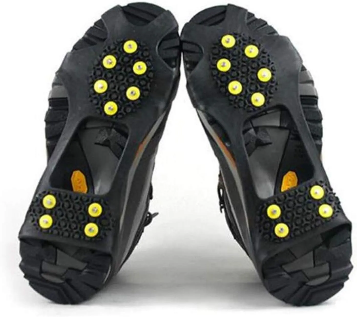 Ice Snow Grips Studs Anti-Skid Snow Ice Climbing Shoe Spikes Grips Crampons Cleats Overshoes Winter Climbing Shoes Cover Ice Grips for Shoes