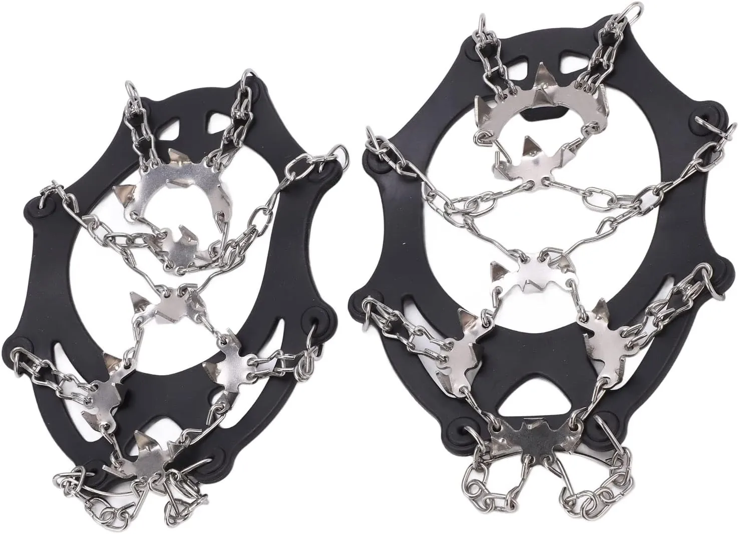 Ice Traction Cleats Shoe Crampons Snow Grips 19 Spikes Storage Bag Hiking Walking Mountaineering