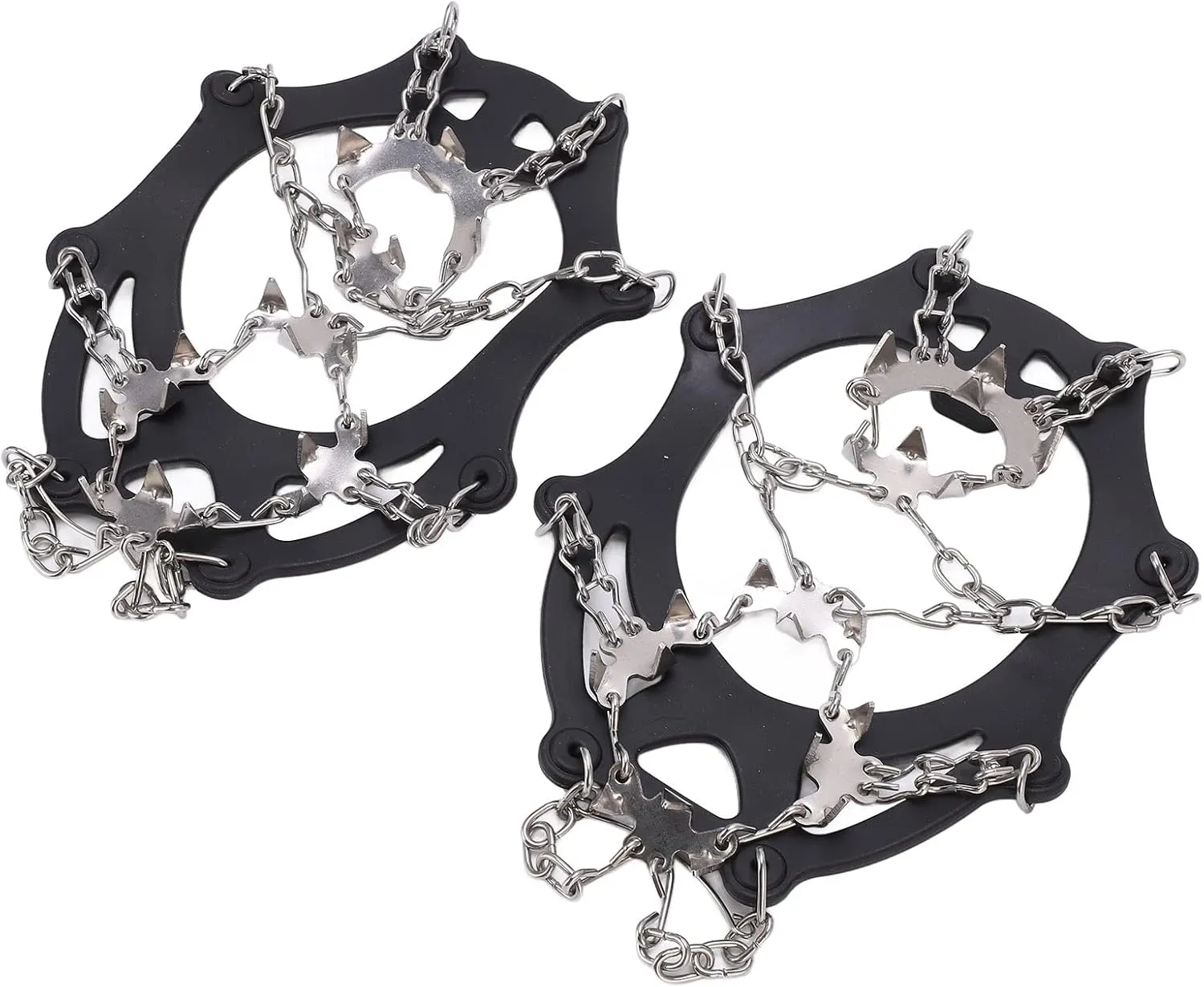 Ice Traction Cleats Shoe Crampons Snow Grips 19 Spikes Storage Bag Hiking Walking Mountaineering