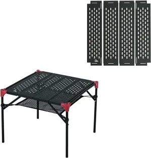 iClimb 1 Extendable Folding Table and 1 Pack Connecting Plates Bundle, Ultralight Compact for Camping Backpacking Beach Concert BBQ Party
