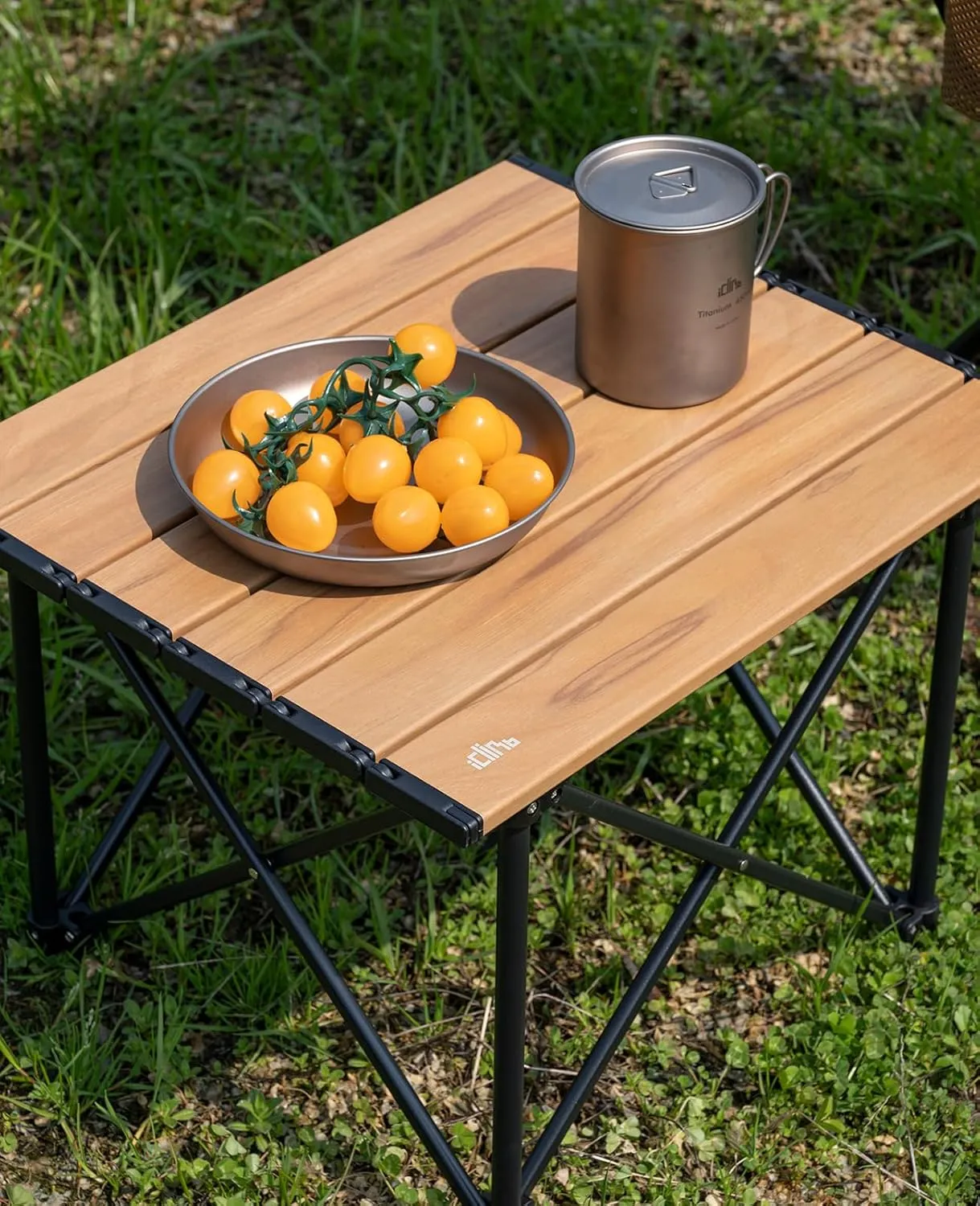 iClimb Ultralight Compact Camping Folding Table with Carry Bag (Reinforced Blue - S)