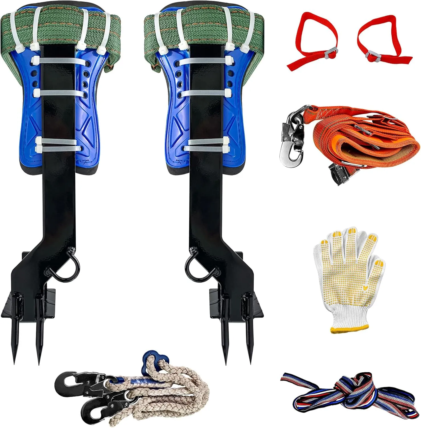 iMeshbean Tree Climbing Set,2 Gears Adjustable 304 Stainless Steel Tree Climbing Spikes with Waist Protective Belt,Tree Pole Climbing Spurs Climbing Shoes for Picking Fruit,Outdoor Activities