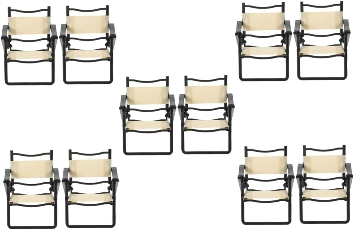 IMIKEYA 2sets 2pcs Miniature Beach Chair Foldable Dollhouse Decor Stylish Outdoor Furniture for Miniature Scenes Vibrant Design Enhances Realism Dollhouses 2pcs*2