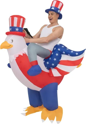 Independence Day Inflatable Costume USA Eagle 4th of July Party Inflatable Decor for Adult/Parade/Halloween