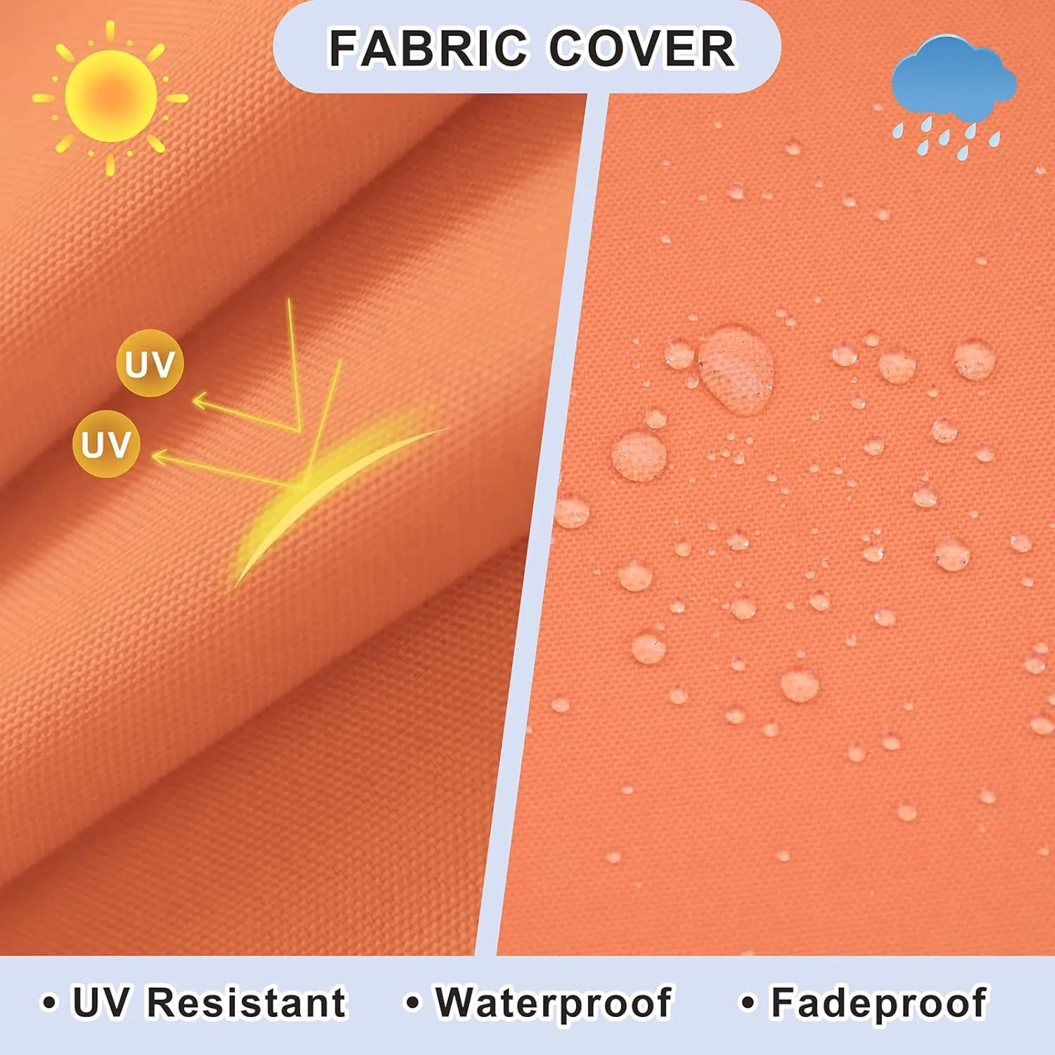 Indoor Outdoor Recliner Replacement Cushion, Patio Furniture Chair Sofa Washable Cushion Deep Seat, UV Protected, Fade Protected and Water Spill Repellet, Cover Can be Replaced (Orange)