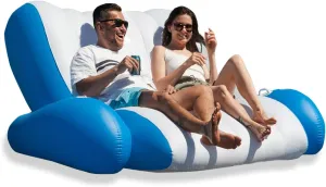 Inflatable Pool Floats Adults, Recliner Luxury Float, 2 or 3 Person, Lounger Chair with Handles, Cup and Phone Holder for Outdoor, Beach, Swimming Pool, Lake, River