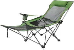 IRYZE Outdoor Chair Folding Camping Chair Folding Recliner Chair Camping Folding Chair Beach Sun Patio Chaise Lounge Chair Pool Lawn Lounger Camping Chair Foldable Chair (Color : Green)