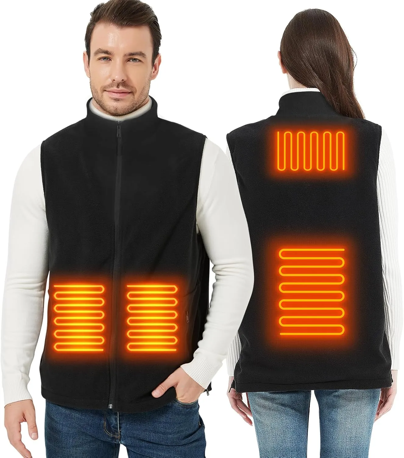 ISOPHO Heated Vest for Men Women, Lightweight Fleece Electric Heated Jacket – USB Charging for 8 Hours Heating (No Battery)