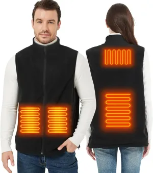 ISOPHO Heated Vest for Men Women, Lightweight Fleece Electric Heated Jacket – USB Charging for 8 Hours Heating (No Battery)
