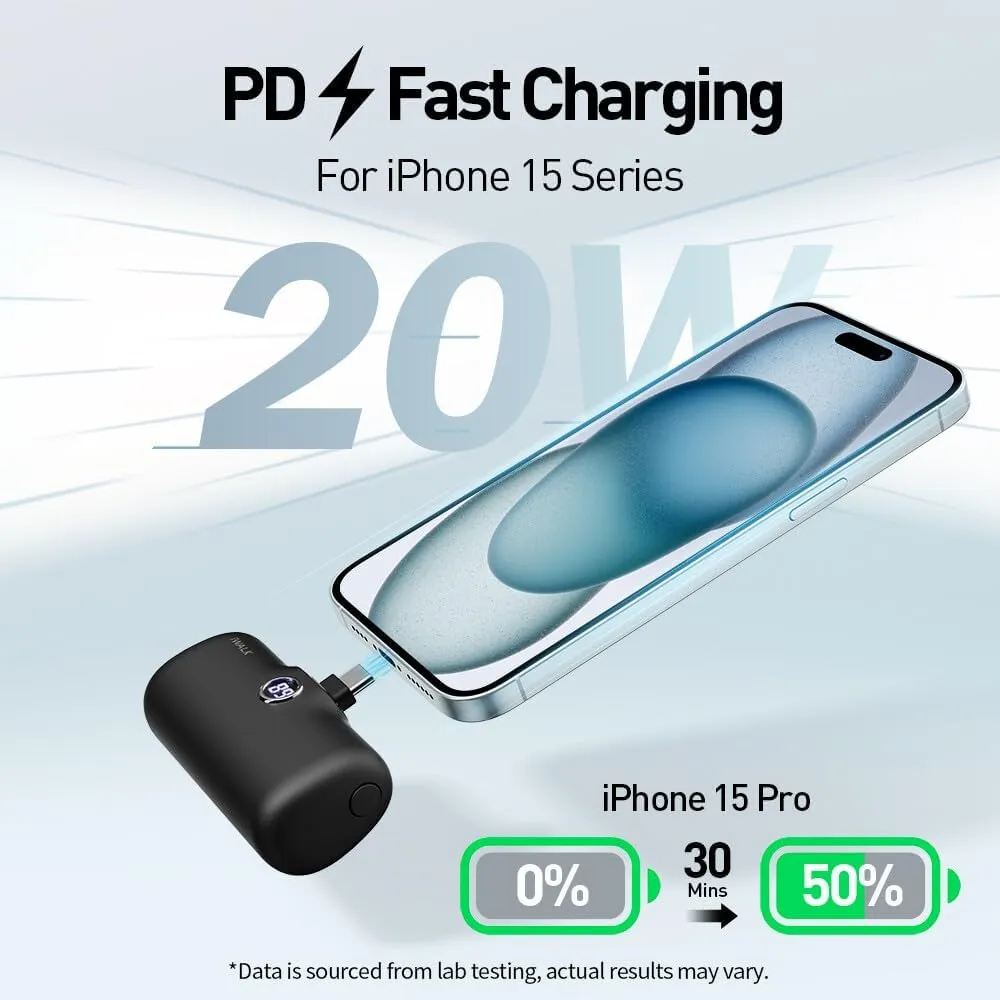 iWALK USB-C Portable Charger for iPhone 15/16, Mini 20W 4,800mAh Wireless Power Bank Fast Charging Travel Battery Pack Compatible with iPhone 16/15/15 Plus/15 Pro/15 Pro Max, Andriod Phone Samsung