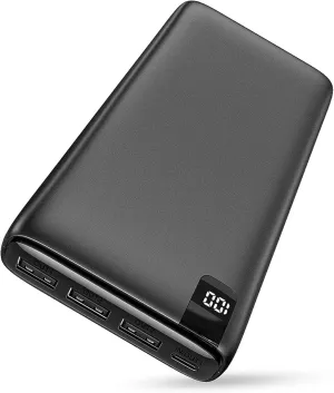 IXNINE Power Bank 26800mAh Portable Charger, High Capacity Phone Charger Compact External Battery Pack with LED Display and 4 Fast Charging Outputs for Cellphone Tablet