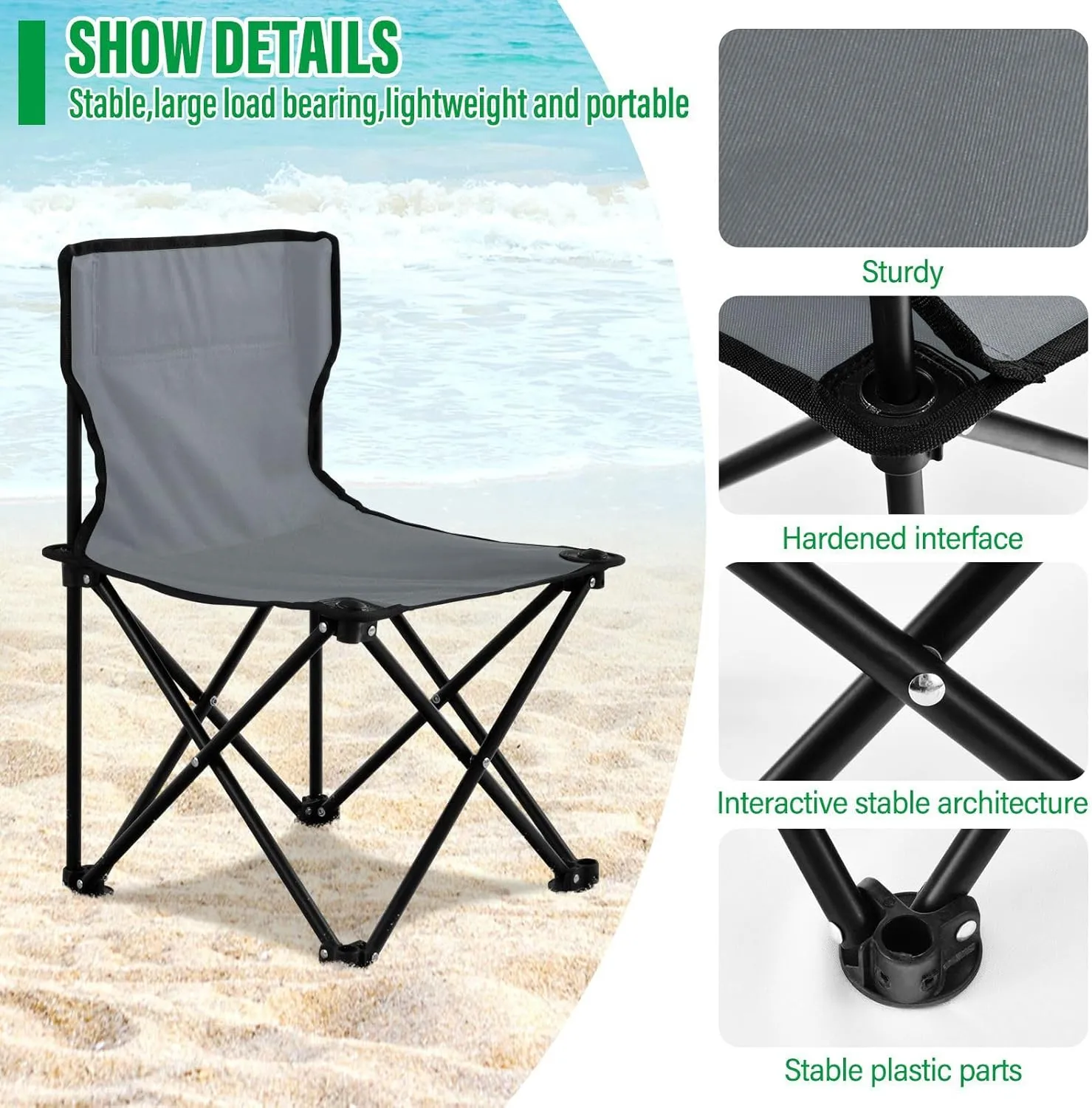 J JOYSAY Mountain Rock Gradient Portable Camping Chair Lightweight Outdoor Folding Chair for Adults Fishing Chair for Outside Camping Hiking Sports Beach Travel