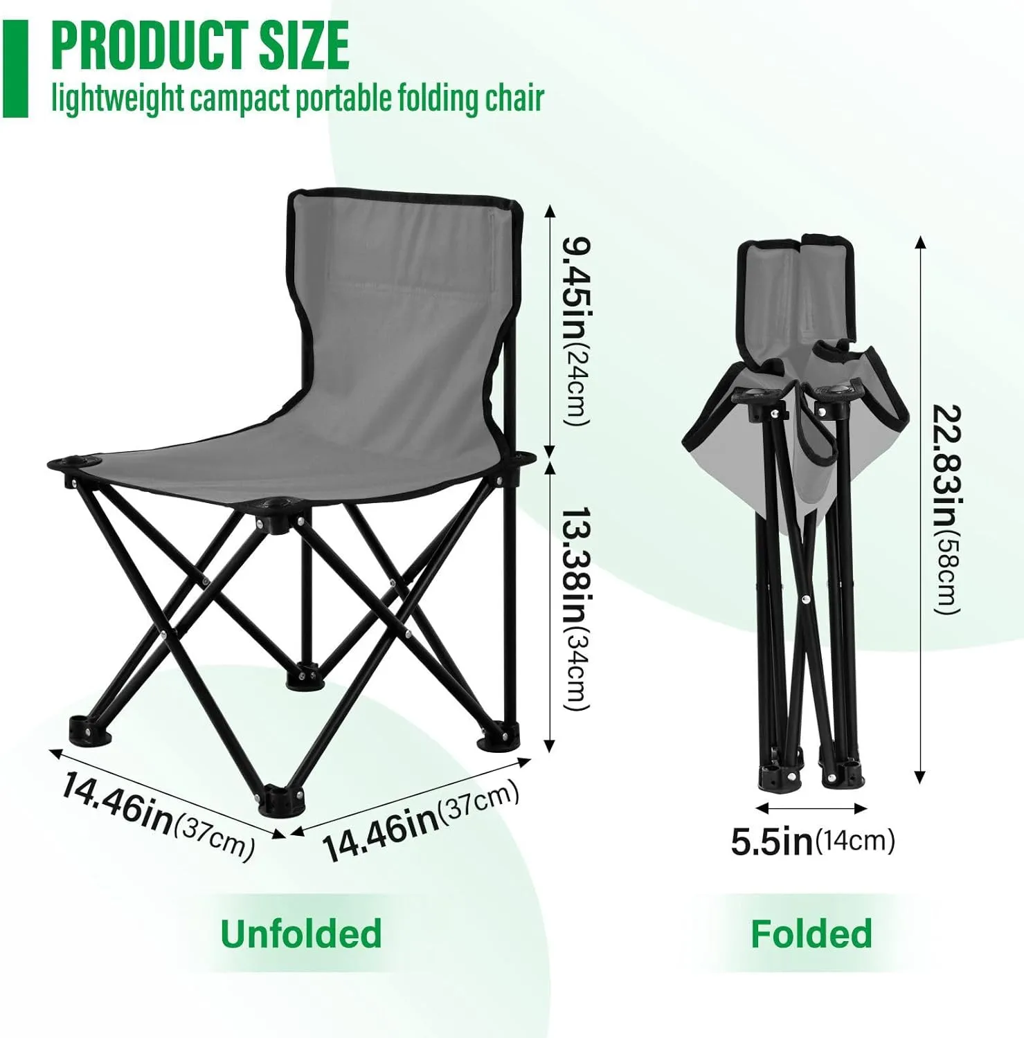J JOYSAY Rock Gray Portable Camping Chair Lightweight Outdoor Folding Chair for Adults Backpacking Chair for Outside Camping Beach Sports Hiking Travel