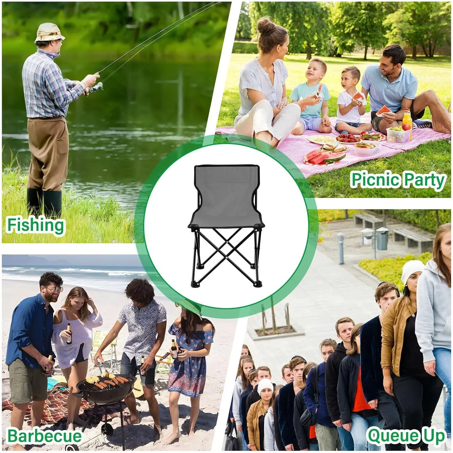 J JOYSAY Rock Gray Portable Camping Chair Lightweight Outdoor Folding Chair for Adults Backpacking Chair for Outside Camping Beach Sports Hiking Travel