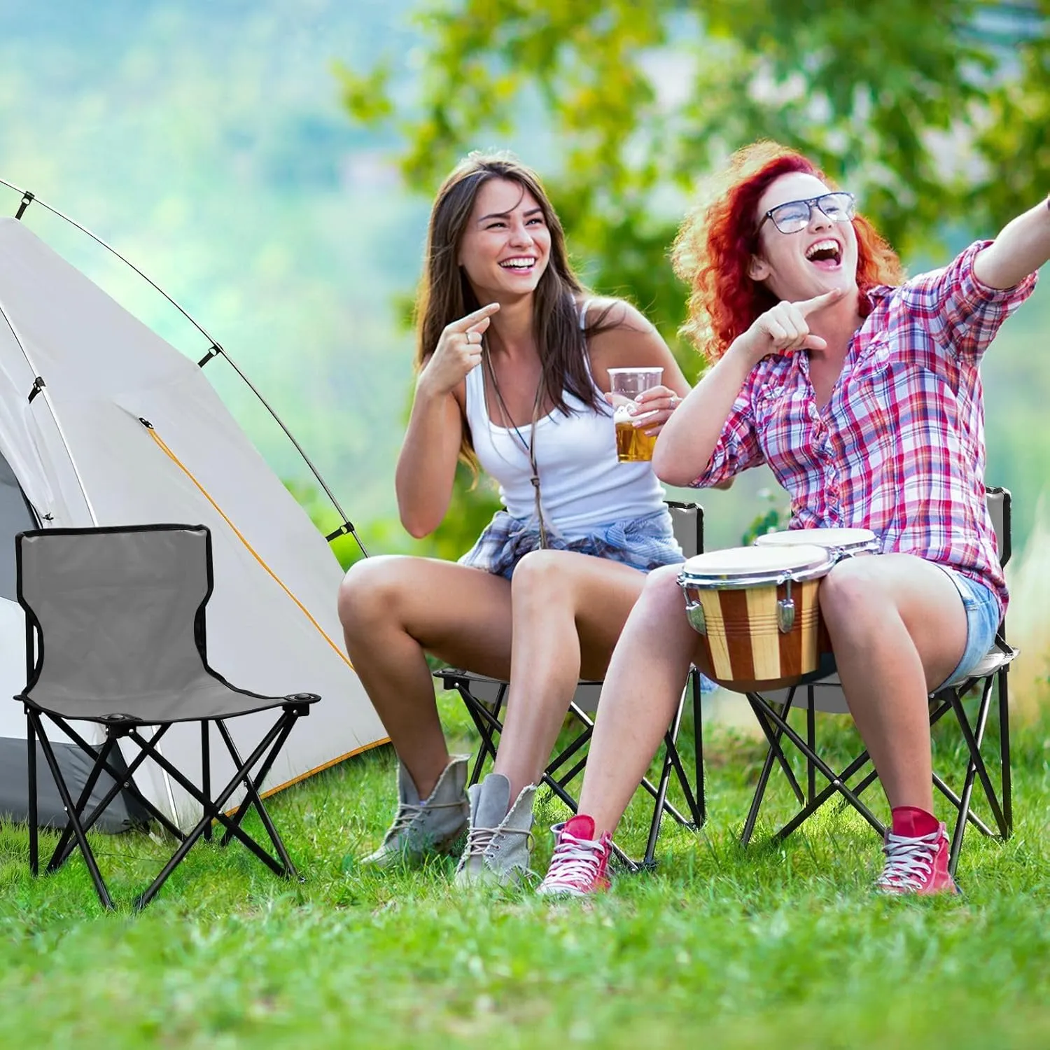 J JOYSAY Rock Gray Portable Camping Chair Lightweight Outdoor Folding Chair for Adults Backpacking Chair for Outside Camping Beach Sports Hiking Travel