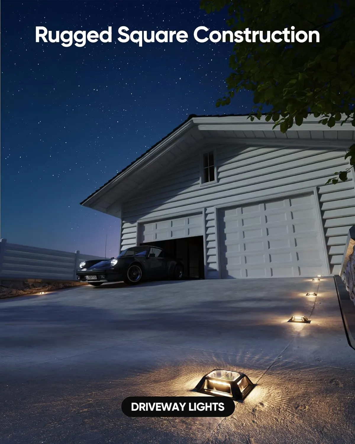 JACKYLED 8-Pack Solar Deck Lights Solar Powered Dock Lights IP68 Waterproof Outdoor LED Driveway Marker Step Lighting for Garden Sidewalk Pathway Runway Yard (Warm White)