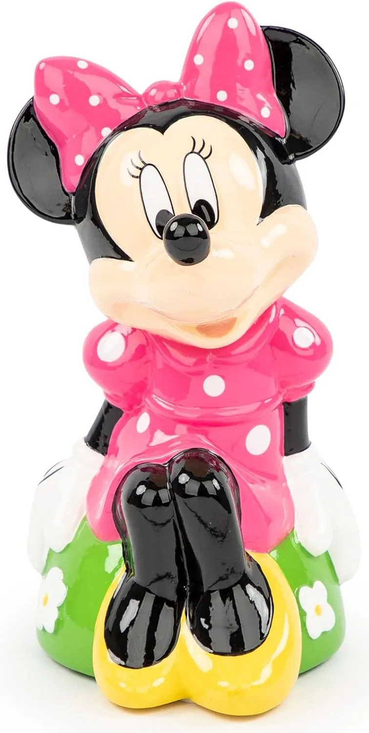 Jay Franco Disney Minnie Mouse Ceramic Coin Bank – Kids Décor Money Saving Piggy Bank