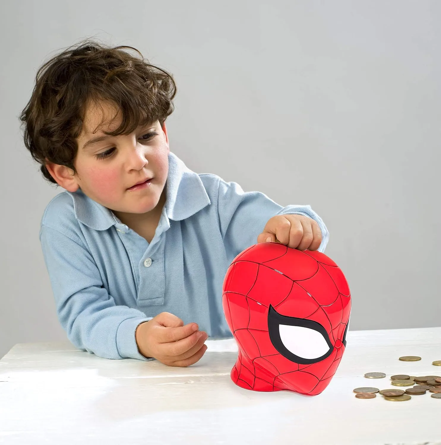 Jay Franco Marvel Spiderman Ceramic Coin Bank - Kids Decor Money Saving Piggy Bank (Official Marvel Product)