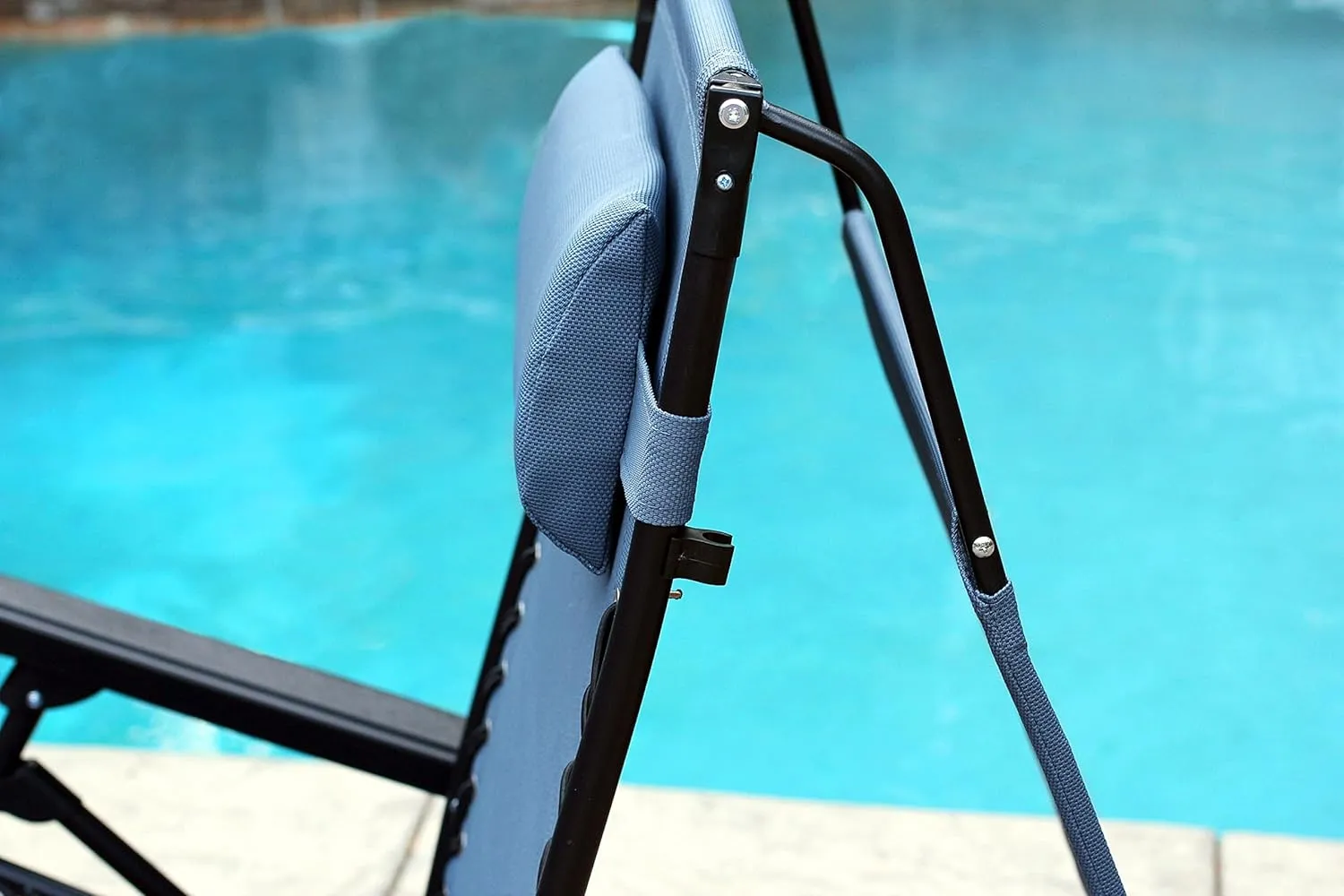 Jeco Oversized Zero Gravity Chair with Sunshade and Drink Tray, Blue