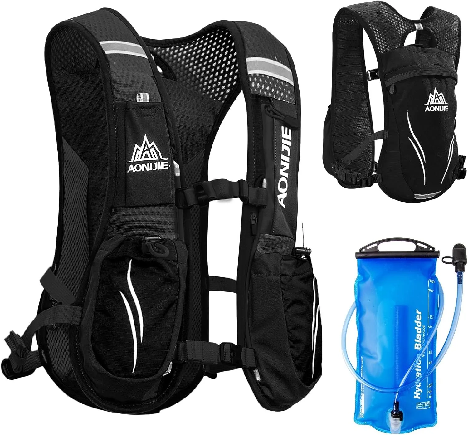JEELAD Hydration Vest Backpack, Running and Cycling Pack with Water Bladder, for Men and Women
