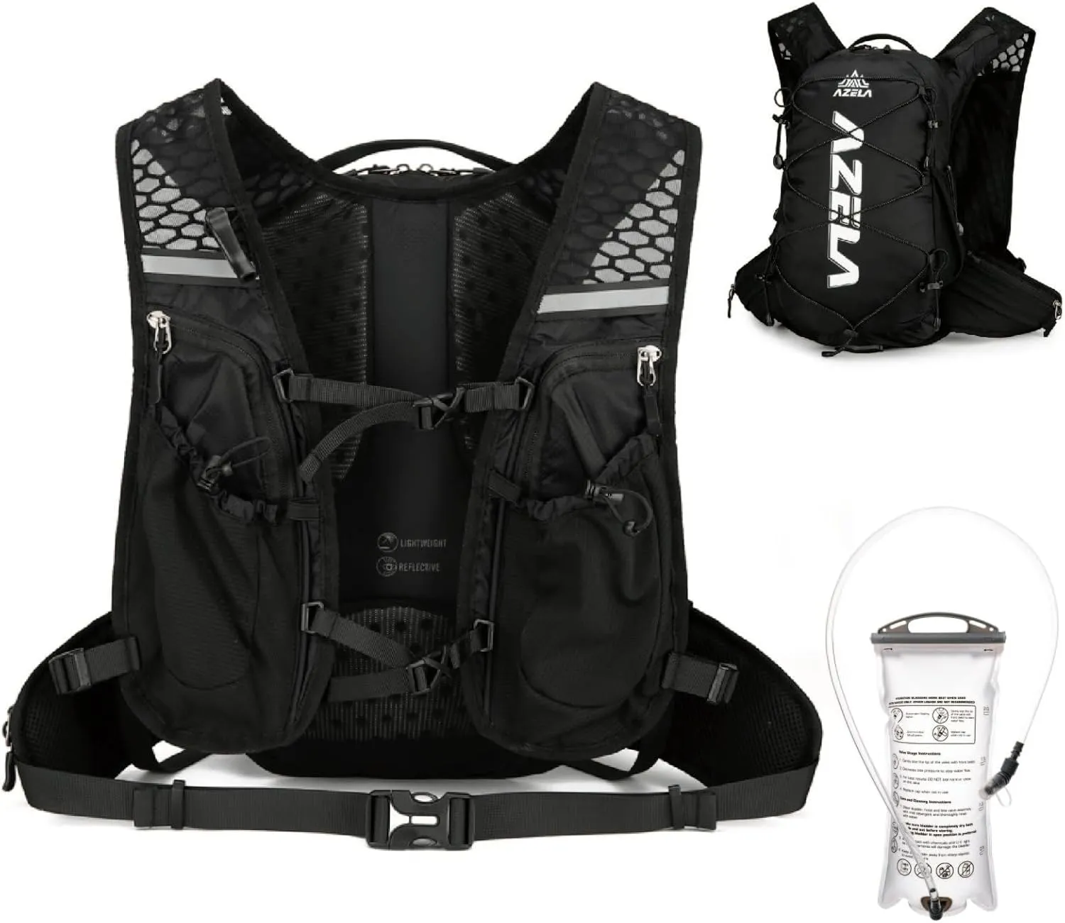JEELAD Lightweight Running Vest for Women and Men with 1.5L Water Bladder for Hiking Trail Running Gear Cycling Marathon
