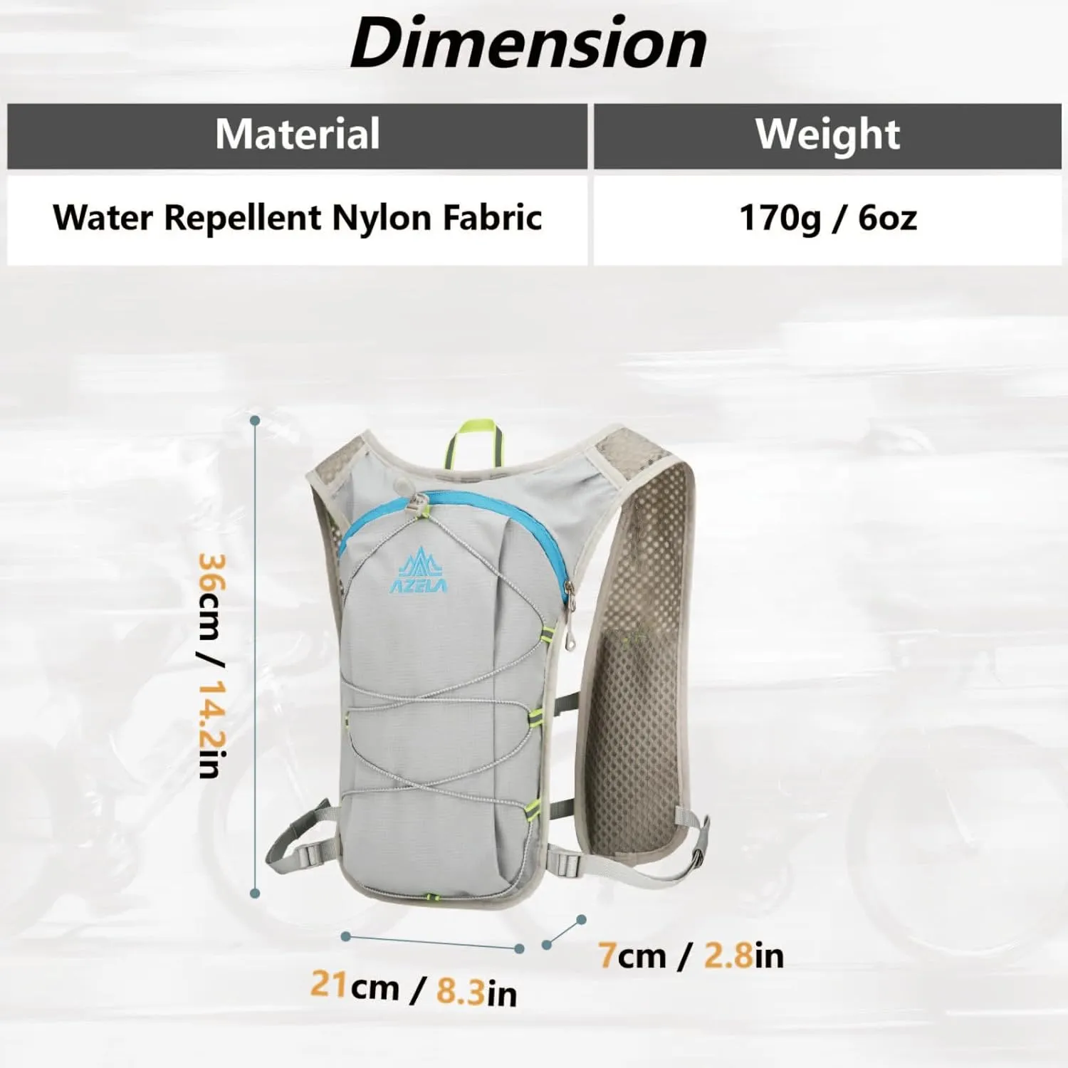 JEELAD Running Hydration Backpack, 5L Capacity, for Hiking, Running, Cycling, Marathon, Trail