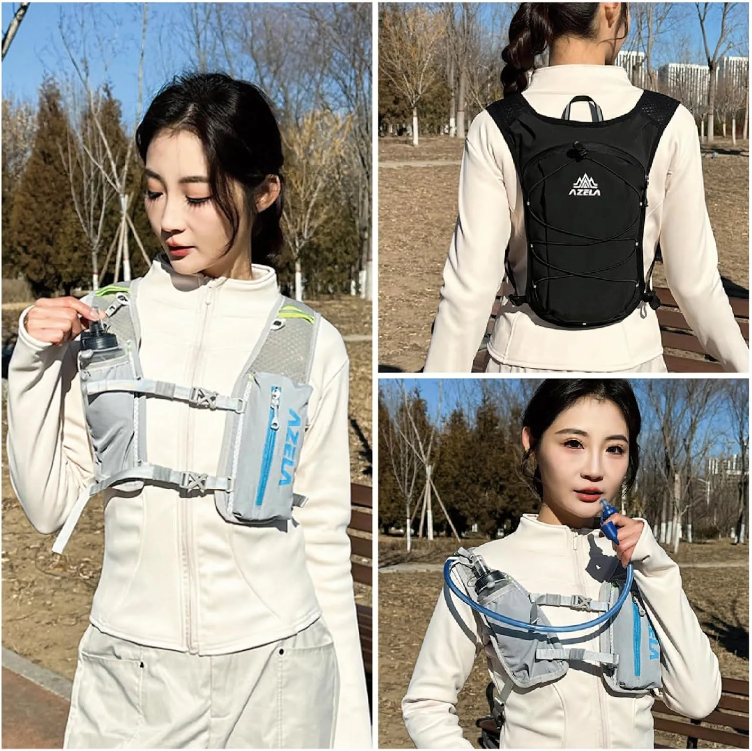 JEELAD Running Hydration Backpack, 5L Capacity, for Hiking, Running, Cycling, Marathon, Trail