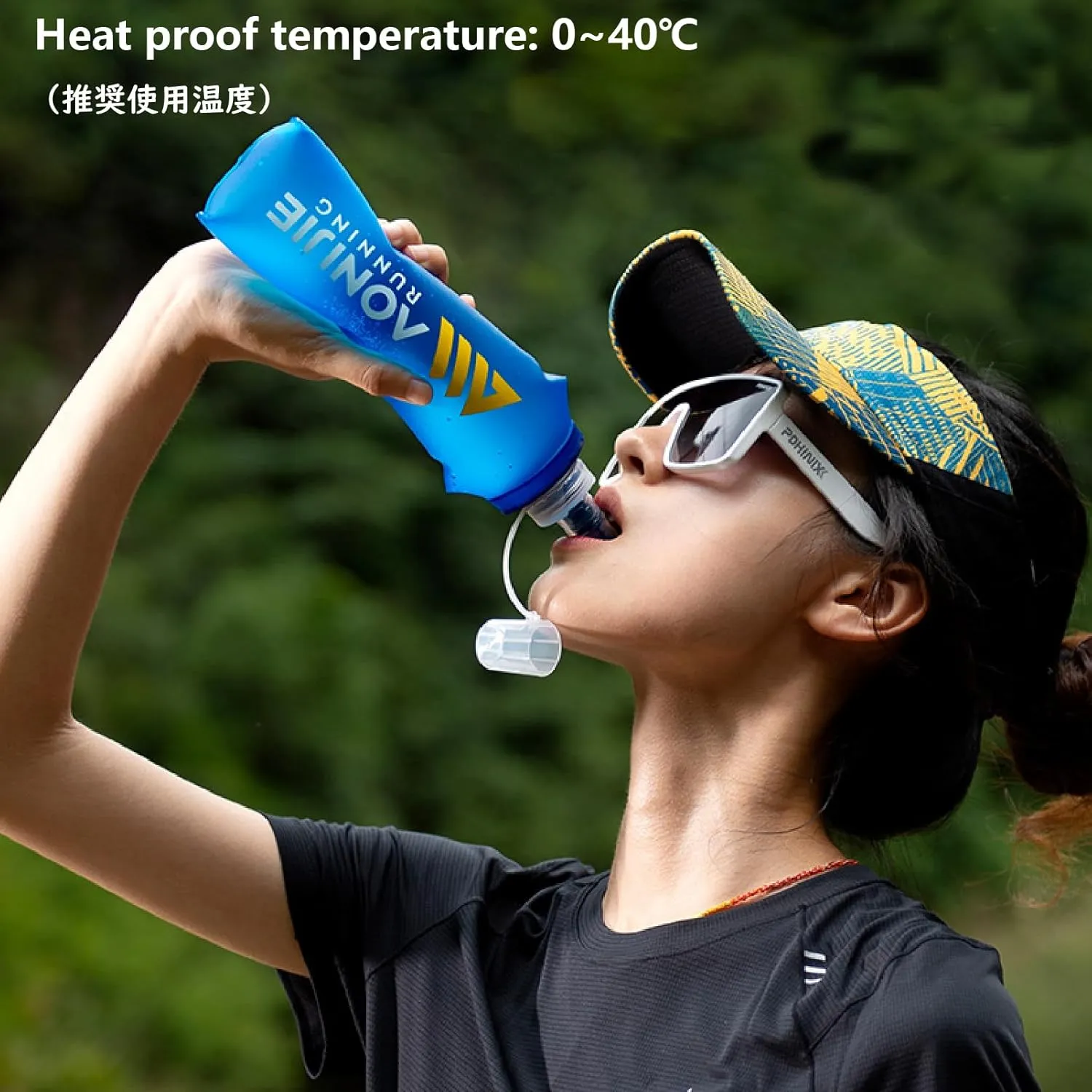 JEELAD Running Hydration Vest Trail Running Backpack BPA-Free Leak-Proof Running Water Bottles for Marathon Biking Hiking Cycling Outdoor