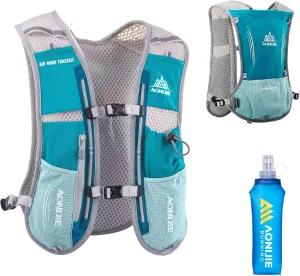JEELAD Running Hydration Vest Trail Running Backpack BPA-Free Leak-Proof Running Water Bottles for Marathon Biking Hiking Cycling Outdoor