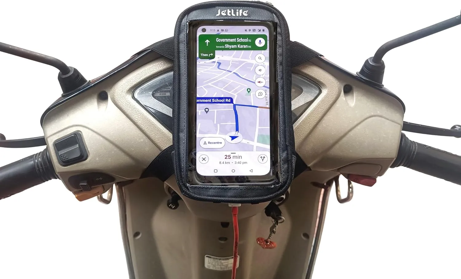 JETLIFE Moped Mobile Holder Vespa Scooter EV Bike, Moped Phone Holder Mount, Cell Phone Holder Mount, Fits All Smartphones Upto 7.2'' (Carbon Black)