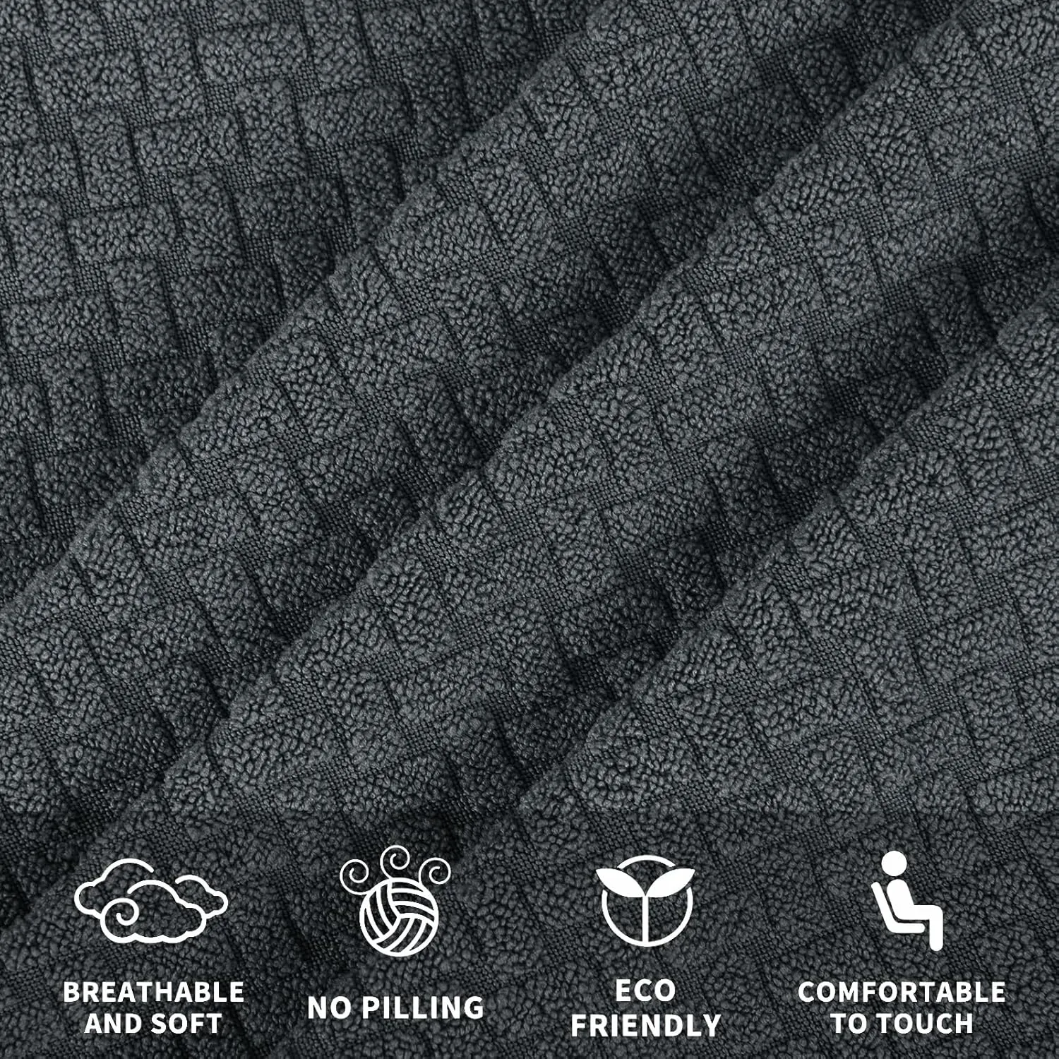 JIVINER Stretch Recliner Chair Covers with Pocket 4 Piece Chair Covers for Reclining Chair Furniture Protector Soft Recliner Cover with Elastic Bottom (Recliner, Dark Gray)