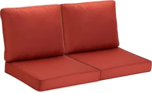JMGBird Set of 2 Outdoor Cushion Tufted Pillow, Deep Seat Outdoor Chair Cushion 22"x22" Patio Cushions for Outdoor Furniture, Red