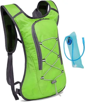 Jogging Vest,Pink Running Vest,Hiking Backpack with 2L Water Bag, Marathon Cycling Duffel Bag for Trail Running Men and Women(Green) (Green )