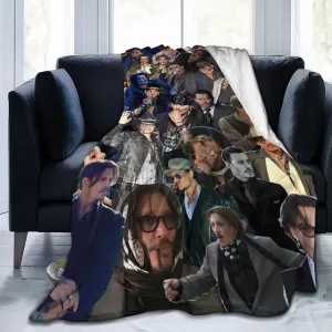 Johnny Depp Blanket Flannel Fleece Printed Throw Blankets Ultra Soft Micro Warm Blanket for All Season Bedding Chair Sofa Couch Bed 50"x40"