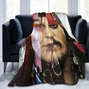 Johnny Depp Blanket Flannel Fleece Printed Throw Blankets Ultra Soft Micro Warm Blanket for All Season Bedding Chair Sofa Couch Bed 50"x40"