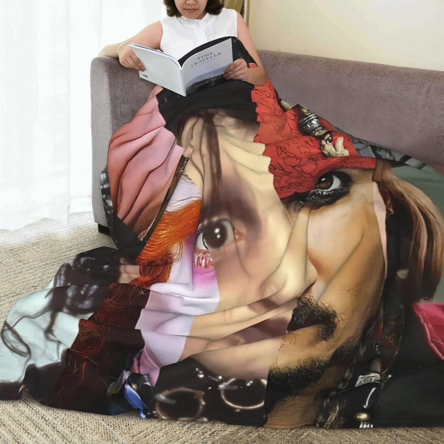 Johnny Depp Blanket Flannel Fleece Printed Throw Blankets Ultra Soft Micro Warm Blanket for All Season Bedding Chair Sofa Couch Bed 50"x40"